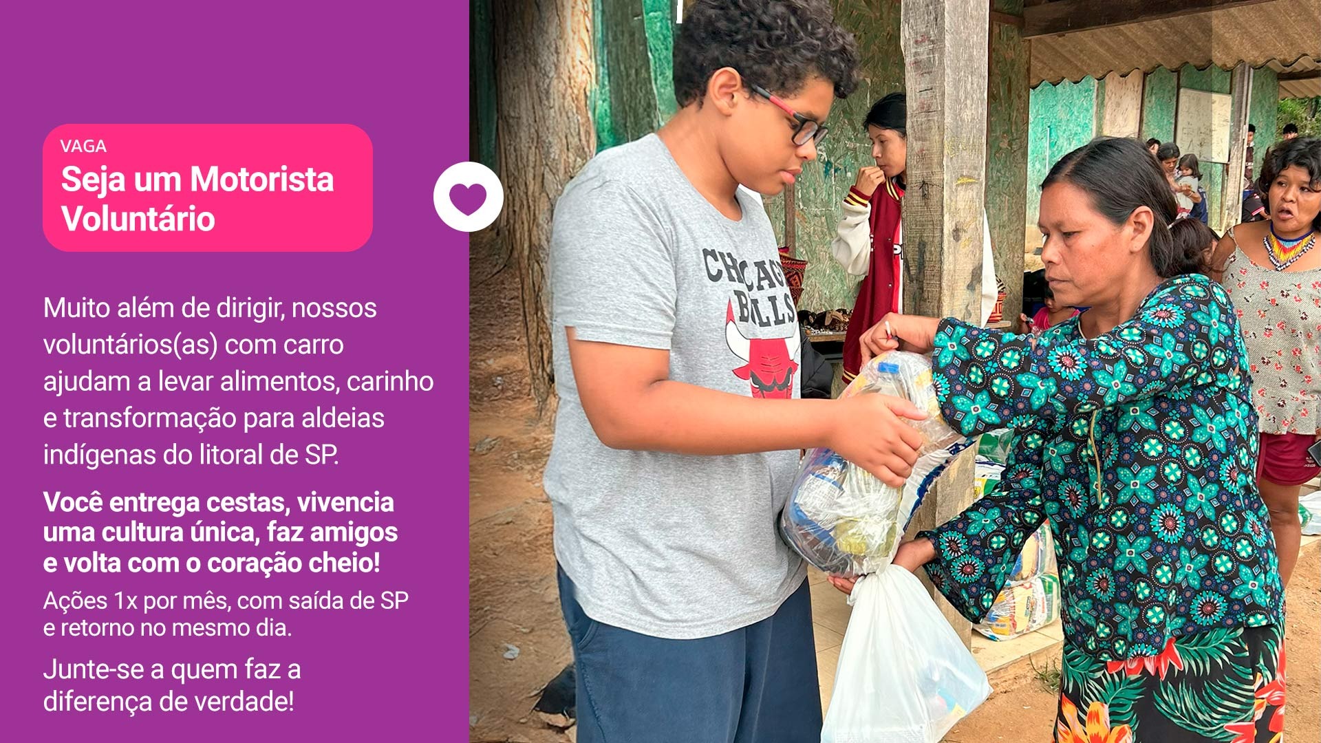 Motorista voluntário com carro para ações em aldeias indígenas