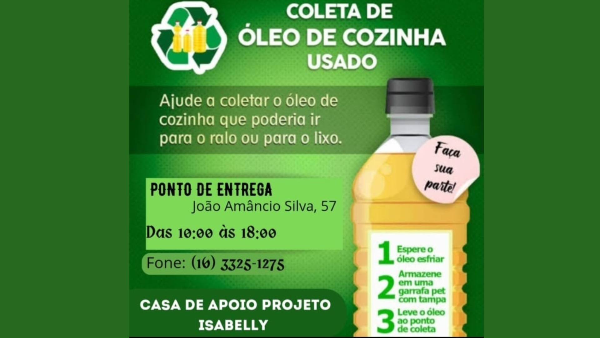 Coleta de Óleo Usado para Projeto 